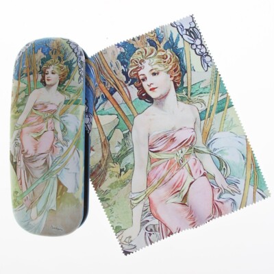 Brillenetui und Putztuch von Alphonse Mucha ''Der Morgen - Le Matin''