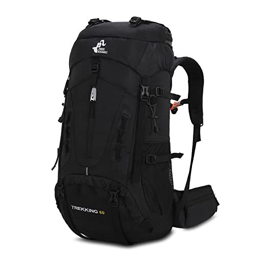 HIKING BACKPACK Waterproof Camping Daypack Men Women Black 60L KING'SGUARD-image
