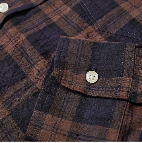 OFFICINE GÉNÉRALE BUTTON DOWN JAPANESE OMBRE CHECK SHIRT XL - Picture 4 of 6