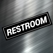  1 RESTROOM Sign Sticker Business Decal Store 1.5"x5.5" Window Door Bathroom