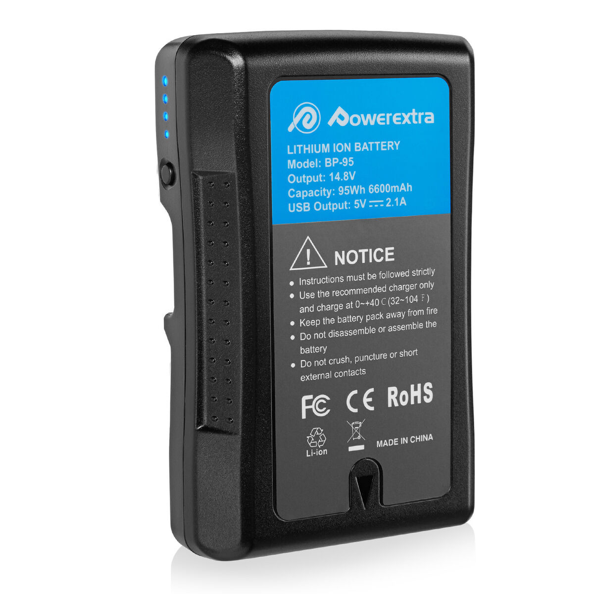 Powerextra 95Wh 6600mAh BP-95 V Mount V-Lock Battery For Powerextra 95Wh 6600mAh BP-95 V Mount V-Lock Battery For