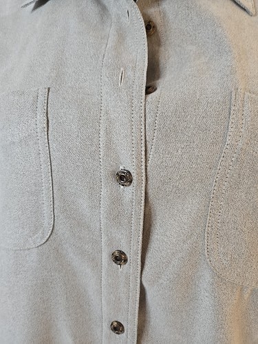 Sz L St John’s Bay Washable Jacket Suede-Like Beige Women's Shirt 93677 Shacket - Picture 2 of 7