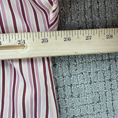 Boss Blouse Womens Size 4 Pink Cream Bateco Oversized Stripe Top Tie Neck NWT - Picture 10 of 16