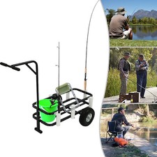 Black Fishing Roller Car Beach Fishing Cart w/ Anti-skid Wheel For Fishing