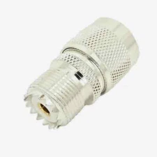SO-239 / Female UHF to "N" Male Adapter, Silver Teflon or Nickel, Quality Counts