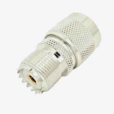 SO-239 / Female UHF to ''N'' Male Adapter, Silver Teflon or Nickel, Quality Counts