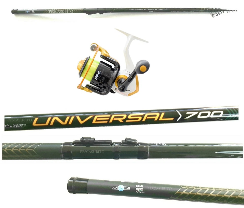 Combo Bolognese Canna 6Mt Mulinello Filo Pesca Trota Carpa Orata Mare Lago Fiume - Immagine 4 di 4
