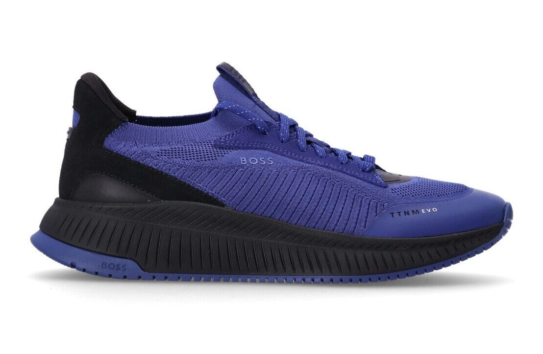 HUGO BOSS TTNM EVO_Slon_Knsd Men's Sneakers Size 8 Shoes Blue NEW