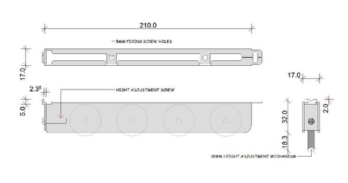 Roller Patio Sliding Glass Door Wheels * 1 Pair * heavy duty stainless steel - Picture 2 of 2