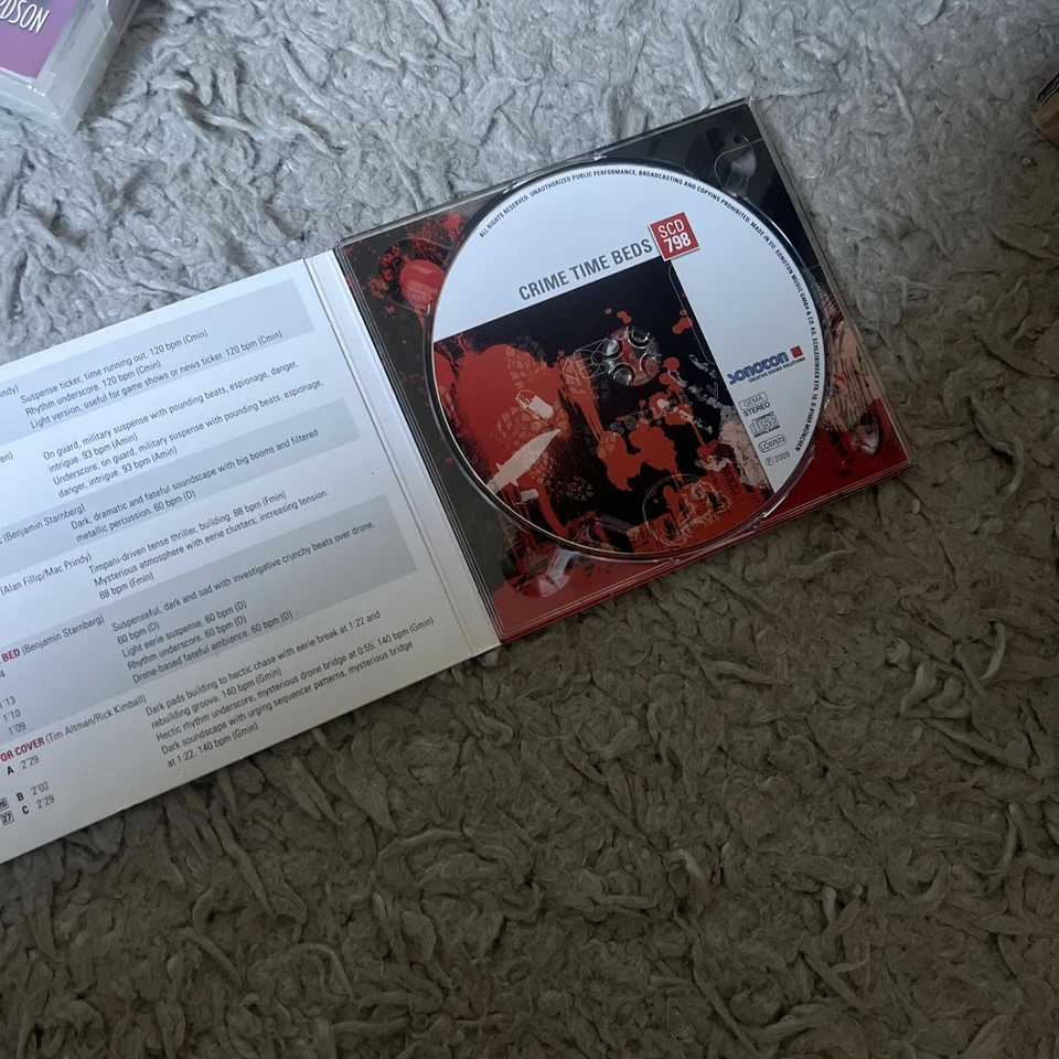 Alan Fillip CRIME TIME BEDS Soundtrack Library CD Digipak Suspense Action Danger - Image 3 of 3