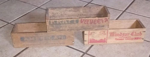 VTG Box lot 3 wood Cheese Rustic Wooden WINDSOR CLUB KRAFT AMERICAN MEL-O-BIT - Picture 2 of 5