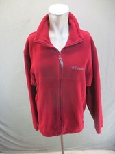 Columbia Size M Womens Full Zip Stand Collar Pocket Fleece Athletic Jacket 223