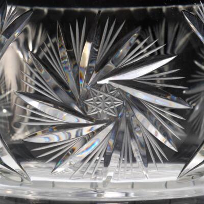 Hand Cut Lead Crystal Glass Imperlux Poland Centerpiece Hobstar