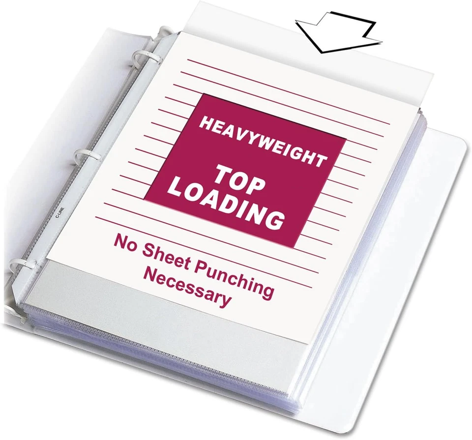 Protector de lámina de polipropileno pesado C-Line 62013, transparente, 2 pulgadas, 11 X 8 1/ Foto 4 de 4