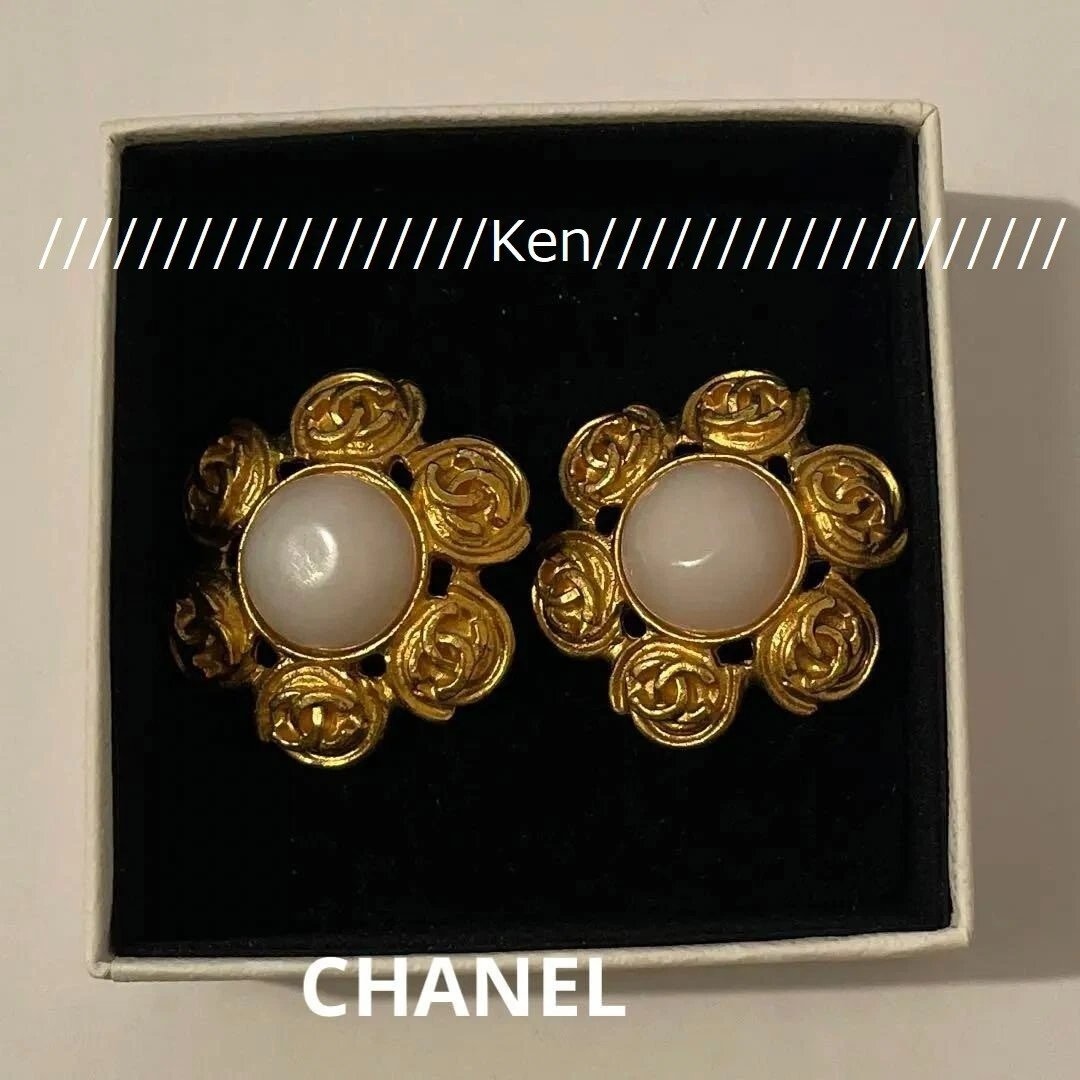 Pre-Owned CHANEL Coco Mark Earrings Gold (Good) 