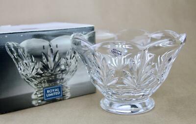 Royal Limited 24% Lead Crystal Clear Glass Compote Tulip Bowl - Discontinued!