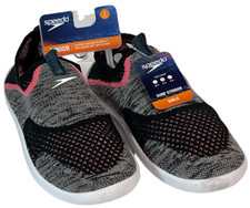 Speedo Surf Strider Water Shoes Swim Girls Large/Medium Heather Grey Pink Pool