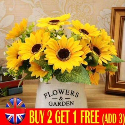 Artificial Sunflowers Flowers Plants In/Outdoor Graves Garden Wedding Home Decor