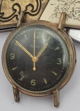 Rare Mens 1950s Timex Black Dial For Repairs A-0225