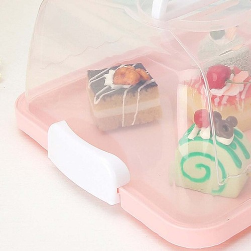Portable Plastic Square Cake Box Cupcake Dessert Container for Case Handheld for - Picture 3 of 12