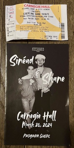 SINEAD O'CONNOR SHANE MACGOWAN PROGRAMM TICKET STUB CARNEGIE HALL NYC 2024 POGUES - Bild 2 von 6