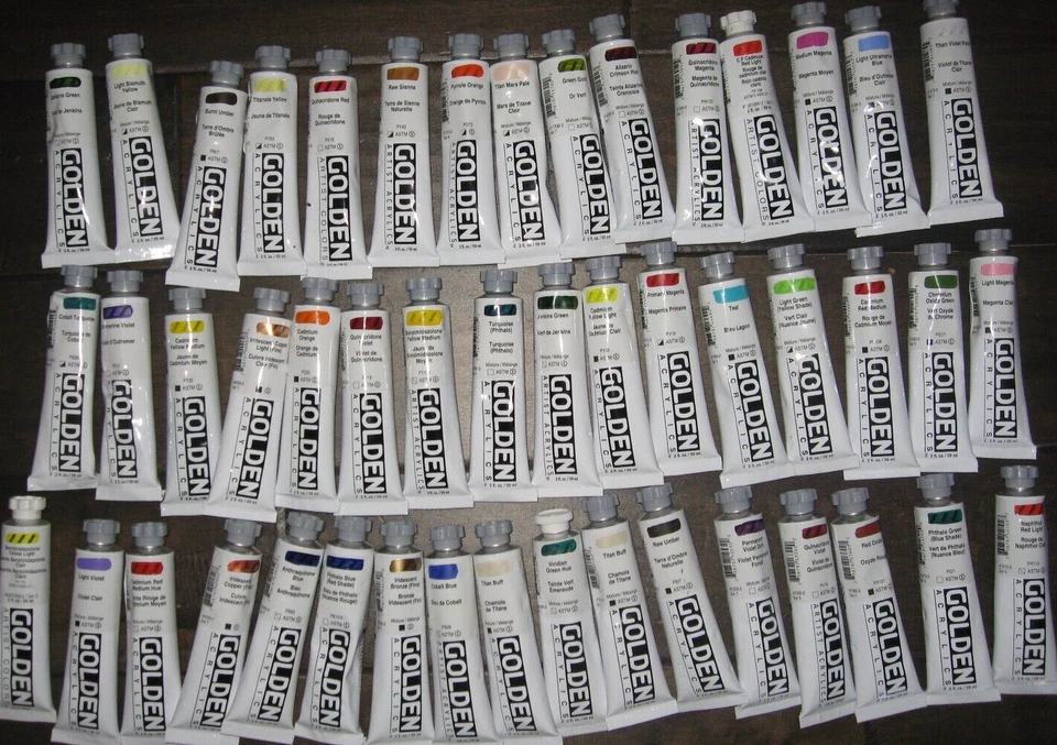GOLDEN ARTIST COLORS 30 pc tubs mix lot colors golden lot mixed series NEW FREE SHIPPING
