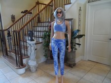 Tory Sport Blue/White Tie Dye Athletic Legging  Top Set Size 6/8