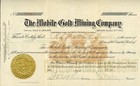 1899 Mobile Gold Mining Stock Certificate (Cripple Creek)