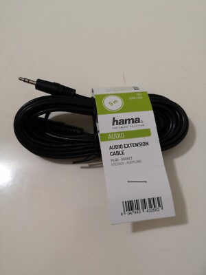 Hama Audio Stereo Klinkenkabel Verlängerung 3,5mm Jack M/W 5m Schwarz 