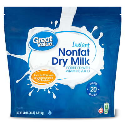 #ad Great Value Instant Nonfat Dry Milk 64 oz Bag $25.96