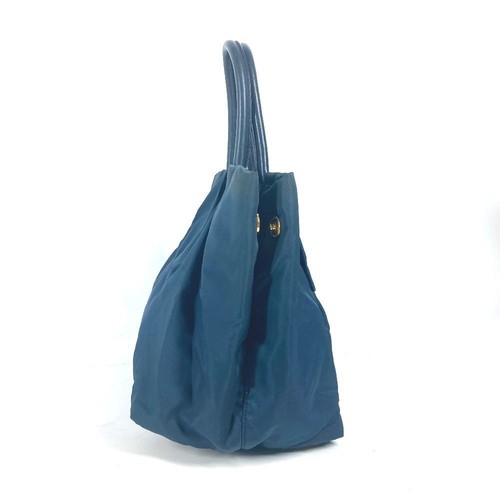 PRADA Handtasche Logo Band Nylon Blau Damen - Bild 4 von 9