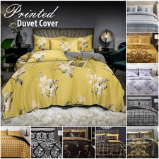 Duvet Cover Set Single Double King Size Reversible Quilt Cover Set Bedding Set