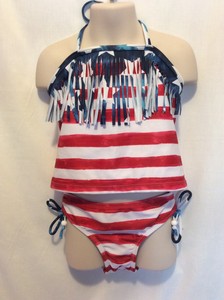 red white and blue tankini swimsuit