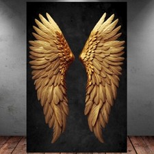 LEINWAND BILD ER XXL ABSTRAKT ENGELSFLÜGEL ENGEL FLÜGEL GOLD WAND POSTER P897