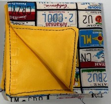 Pisgah Pocket Squares EDC Hanks Cotton License Plates Fabric  Yellow Microfiber