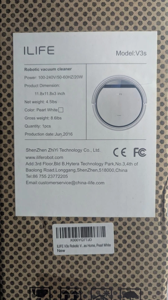 ILIFE V3s 机器人吸尘器,无缠结吸力,超薄,珍珠白 — 第 2/4 张图片