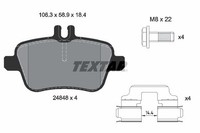 Textar Bremsbelagsatz, Scheibenbremse 2484801 FüR MERCEDES-BENZ