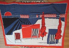 Geoffrey Beene New York Vintage Oversized Summer Scene Wrap / Scarf Italy