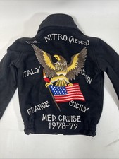 Vintage U.S Navy child s 1970's Pea Coat Jacket Wool RARE USS Nitro Cruise LINED