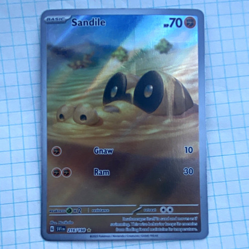 Sandile 216/198 SV01 Scarlet & Violet Base Illustration Rare Holo English 2023