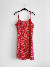 Express VTG Mini Dress M Red Floral Cottagecore Dainty Country Prairie 90s 11/12