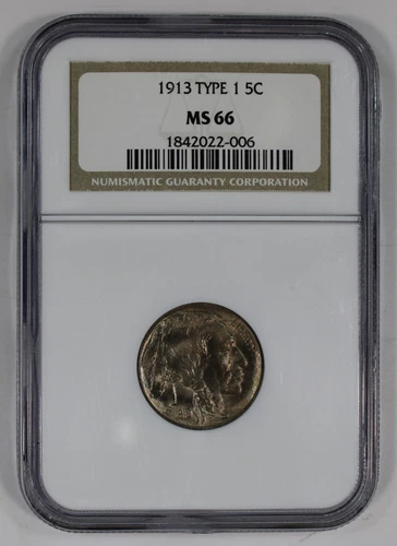1913 Type 1 Buffalo Nickel NGC MS66