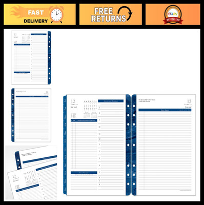 Monticello Ring-Bound Planner Refill - Two Page Per Day, Monarch Size, Jul 2026