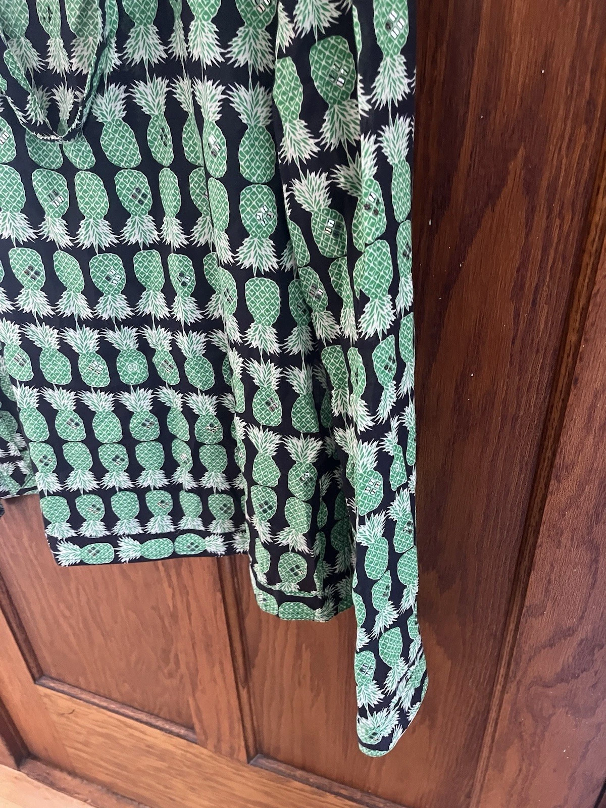 Tunica donna Tory Burch stampa floreale taglia 6 blu verde scollo a V manica svasata