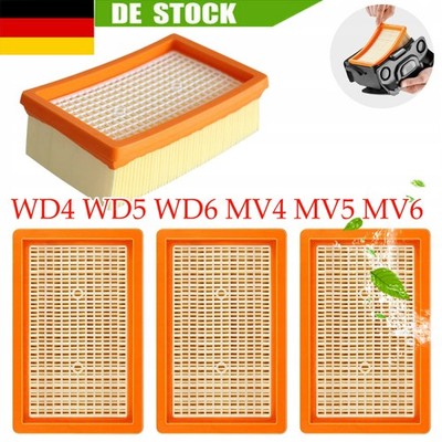 Flachfaltenfilter 4 Stück geeignet für Kärcher WD3 WD4 WD5 WD6 MV4 MV5 MV6 Neu