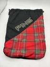 PING Golf Valuables Pouch Tartan Red Plaid Drawstring Golf Accessory Bag 16x12 — photo 3