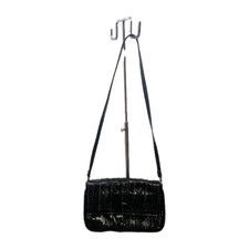 vintage black eel skin shoulder bag/ Clutch