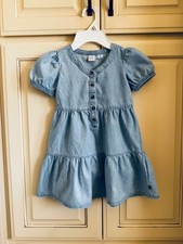 Vestido GAP Niños Niñas Denim Cambray Manga Corta Calce y Acampanado Talla XS (4/5)