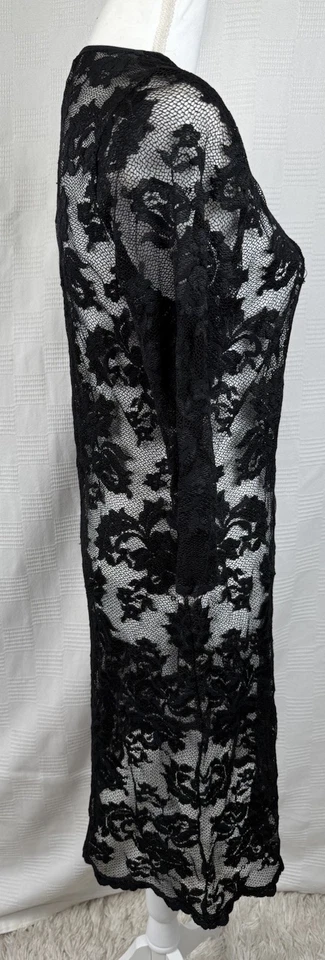 Vestido de Colección Para Mujer de Encaje Transparente Oscuro Hada Grunge Capricho Elástico Coqueta M Foto 4 de 4