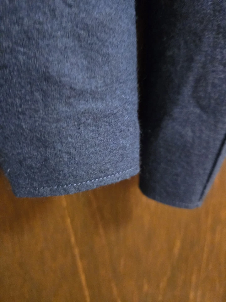 EILEEN FISHER 100% Wool Boiled Wool Jersey Bateau Neck Top Navy Blue Medium NWT - Image 2 of 4